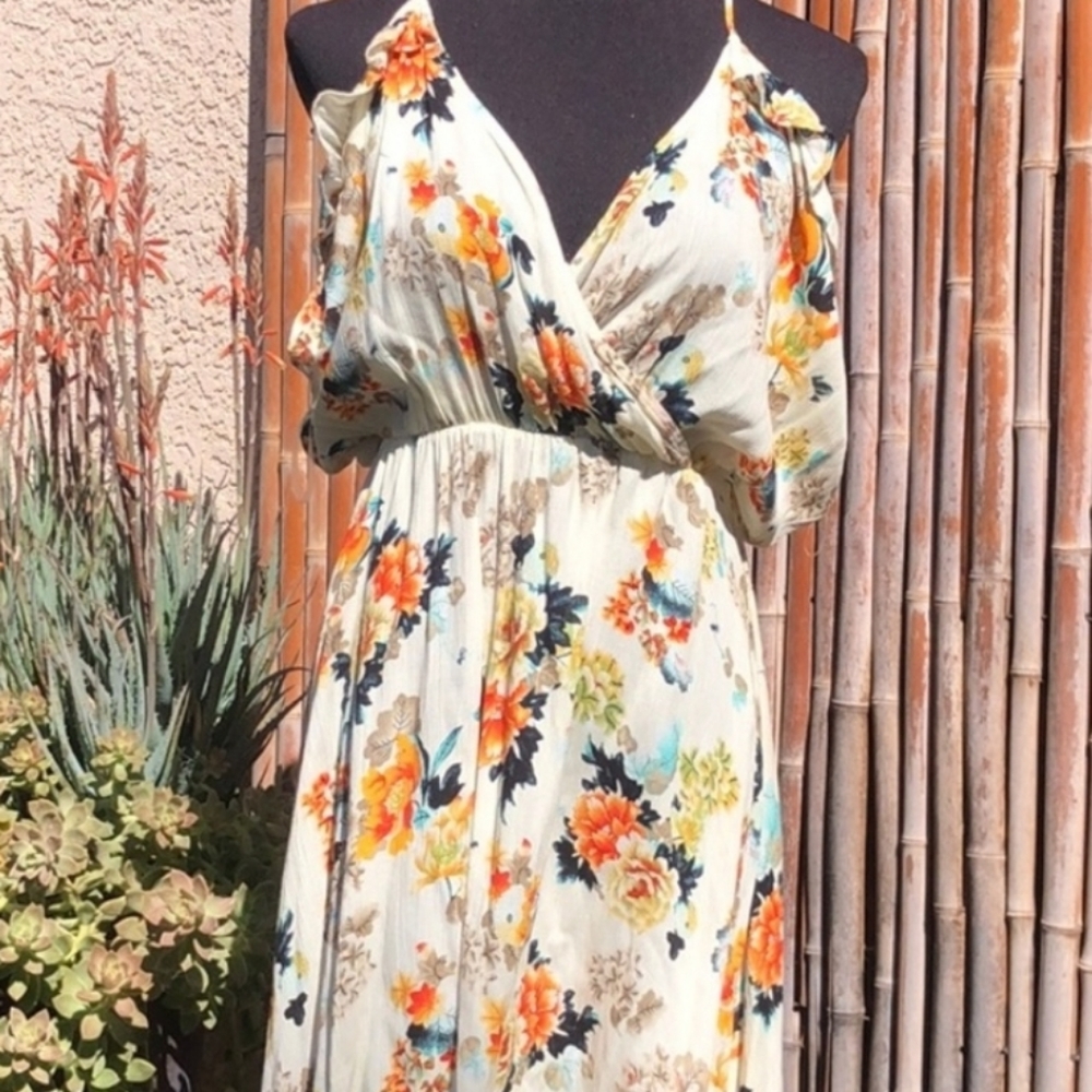 Easel New York Floral Off Shoulder Dress
